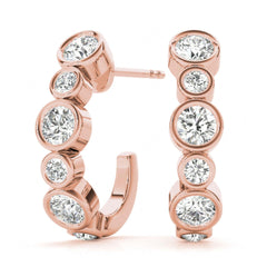 3.50Round Cut Half Hoop Style Earrings For Women/Her