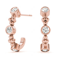 3.50_MM Round Cut Half Hoop Style Earrings For Her