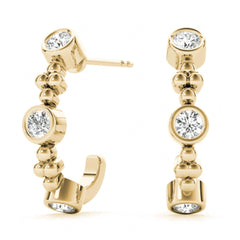 3.50_MM Round Cut Half Hoop Style Earrings For Her