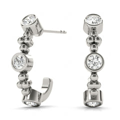 3.50_MM Round Cut Half Hoop Style Earrings For Her