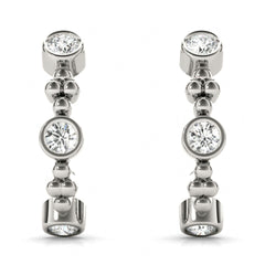 3.50_MM Round Cut Half Hoop Style Earrings For Her