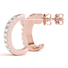 2.00mm Round Cut Three Row Half Hoop Style Earrings For Women/Her