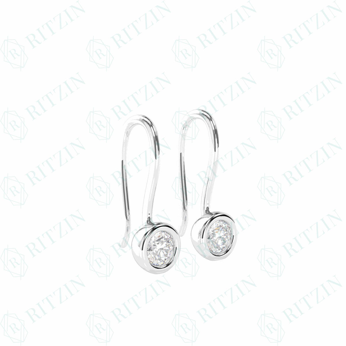 3.00 MM Round Cut Diamond Drop Earrings For Her