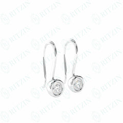 3.00 MM Round Cut Diamond Drop Earrings For Her