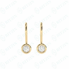 3.00 MM Round Cut Diamond Drop Earrings For Her