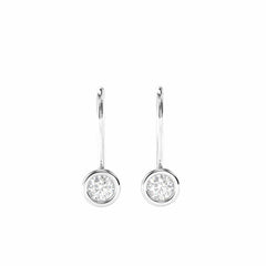 3.00 MM Round Cut Diamond Drop Earrings For Her