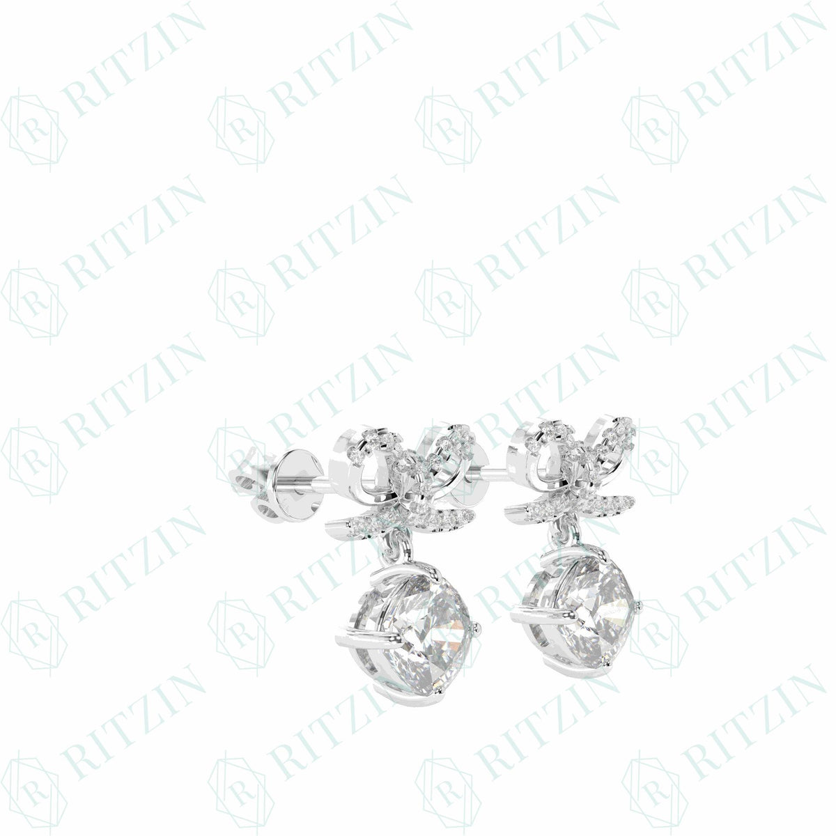 2.70 TCW Cushion Cut Stud 10K Lab Grown Diamond Earrings for Women