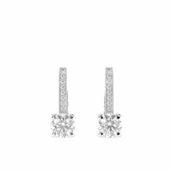 2.20 TCW Round Brilliant Cut Drop Dangle 10K Lab Grown Diamond Earrings for Women