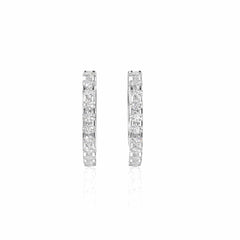 0.70 TCW Round Brilliant Cut Hoop 10K Lab Grown Diamond Earrings for Women