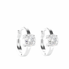 1.70 TCW Round Brilliant Cut Hoop 10K Lab Grown Diamond Earrings for Women