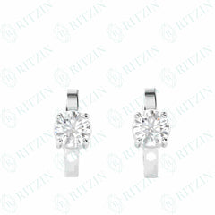 1.70 TCW Round Brilliant Cut Hoop 10K Lab Grown Diamond Earrings for Women