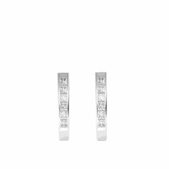 0.72 TCW Princess Cut Hoop 10K Lab Grown Diamond Earrings for Women