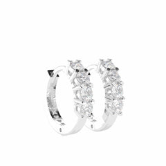 0.90 TCW Round Brilliant Cut Huggie Hoop 10K Lab Grown Diamond Earrings for Women