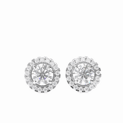 1.60 TCW Round Brilliant Cut Stud 10K Lab Grown Diamond Earrings for Women