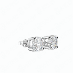 1.30 TCW Round Brilliant Cut Solitaire 10K Lab Grown Diamond Earrings for Women