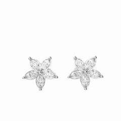 0.15 TCW Marquise Cut Stud 10K Lab Grown Diamond Earrings for Women