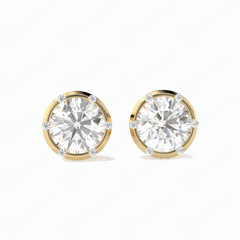 1.40 TCW Round Brilliant Cut Stud 10K Lab Grown Diamond Earrings for Women