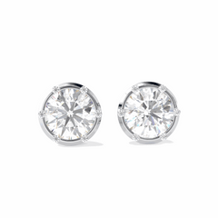 1.40 TCW Round Brilliant Cut Stud 10K Lab Grown Diamond Earrings for Women