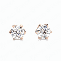 2.00 TCW Round Brilliant Cut Stud 10K Lab Grown Diamond Earrings for Women