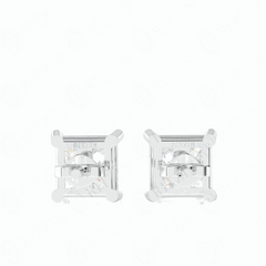 0.60 TCW Princess Cut Stud 10K Lab Grown Diamond Earrings for Women