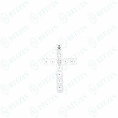 1.90 TCW Cross Round Brilliant Cut Charm 10K Lab Grown Diamond Pendant for Women