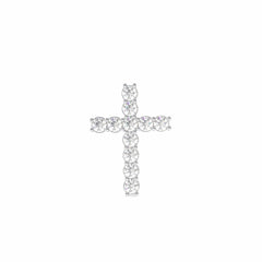 1.90 TCW Cross Round Brilliant Cut Charm 10K Lab Grown Diamond Pendant for Women