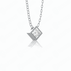 1.00 CT Princess Cut Charm 10K Lab Grown Diamond Pendant for Women