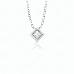 1.00 CT Princess Cut Charm 10K Lab Grown Diamond Pendant for Women