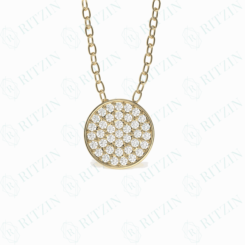 0.60 TCW Coin Round Brilliant Cut Charm 10K Lab Grown Diamond Pendant for Women