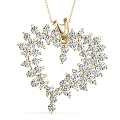 2.00MM  Round Cut Heart Shape Charm Pendant For _Her.