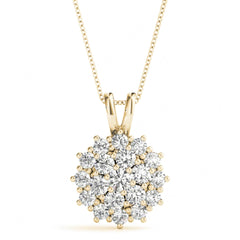3.00MM Round Cut Cluster Style Charm Pendant For _Women_