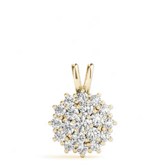 3.00MM Round Cut Cluster Style Charm Pendant For _Women_