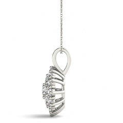 3.00MM Round Cut Cluster Style Charm Pendant For _Women_
