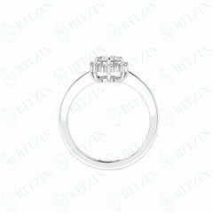 0.60 TCW Round Brilliant Cut Halo 18K Lab Grown Diamond Ring for Women