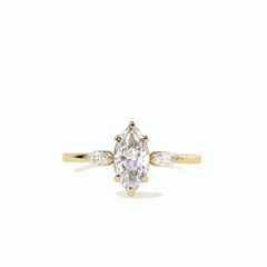 1.00 TCW Marquise Cut 3 Stone 18K Lab Grown Diamond Ring for Women