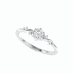 Round Brilliant Cut Cluster 18K Lab Grown Diamond Ring for Women