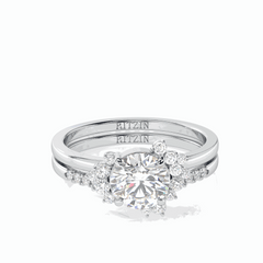 1.80 TCW Round Brilliant Cut Bridal Set 18K Lab Grown Diamond Ring for Women