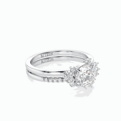 1,80 TCW runder Brillantschliff-Brautset 18K Lab-grown Diamantring für Damen