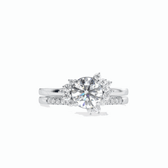 1,80 TCW runder Brillantschliff-Brautset 18K Lab-grown Diamantring für Damen