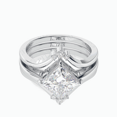 1.50 TCW Triangle Cut Solitaire White Gold Lab Grown Diamond Ring for Women