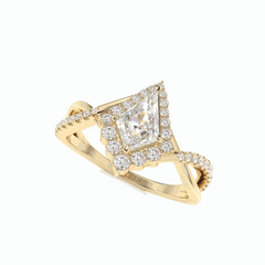 1.50 TCW Kite Cut Twisted 18K Lab Grown Diamond Ring for Women