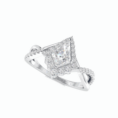 1.50 TCW Kite Cut Twisted 18K Lab Grown Diamond Ring for Women