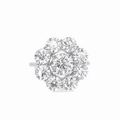 6,20 TCW Art Deco 18K Lab Grown Diamantring für Damen im runden Brillantschliff