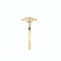 1,00 TCW Ovalschliff Halo 18K Lab Grown Diamantring für Damen