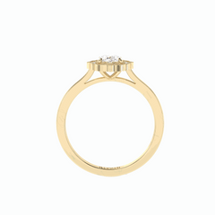 1,00 TCW Ovalschliff Halo 18K Lab Grown Diamantring für Damen