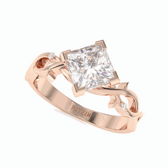 2.30 TCW Princess Cut Twisted 18K Lab Grown Diamond Ring for Women