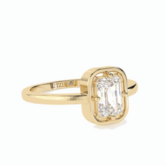 1.00 TCW Emerald Cut Solitaire 18K Lab Grown Diamond Ring for Women