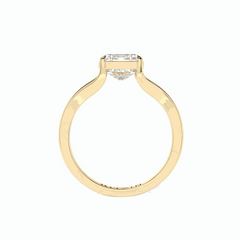 1,50 TCW Smaragdschliff geteilter Schaft 18K Lab Grown Diamantring für Damen