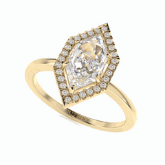 1.50 TCW Marquise Cut Halo 18K Lab Grown Diamond Ring for Women