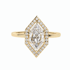 1,50 TCW Marquise-Schliff Halo 18K Lab-grown Diamantring für Damen